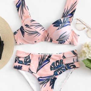 Baby pink tropical bikini 🌸